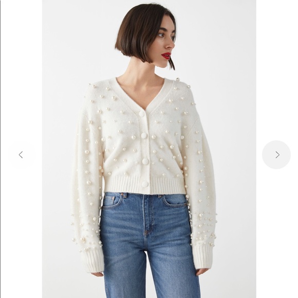 Other Stories Cream Beaded Pearl 